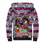 Custom Sea Eagles Rugby Merry Christmas Sherpa Hoodie Indigenous Australian Art