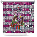 Sea Eagles Rugby Merry Christmas Shower Curtain Indigenous Australian Art