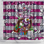 Sea Eagles Rugby Merry Christmas Shower Curtain Indigenous Australian Art