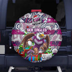 Sea Eagles Rugby Merry Christmas Spare Tire Cover Indigenous Australian Art
