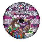 Sea Eagles Rugby Merry Christmas Spare Tire Cover Indigenous Australian Art