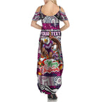 Custom Sea Eagles Rugby Merry Christmas Summer Maxi Dress Indigenous Australian Art