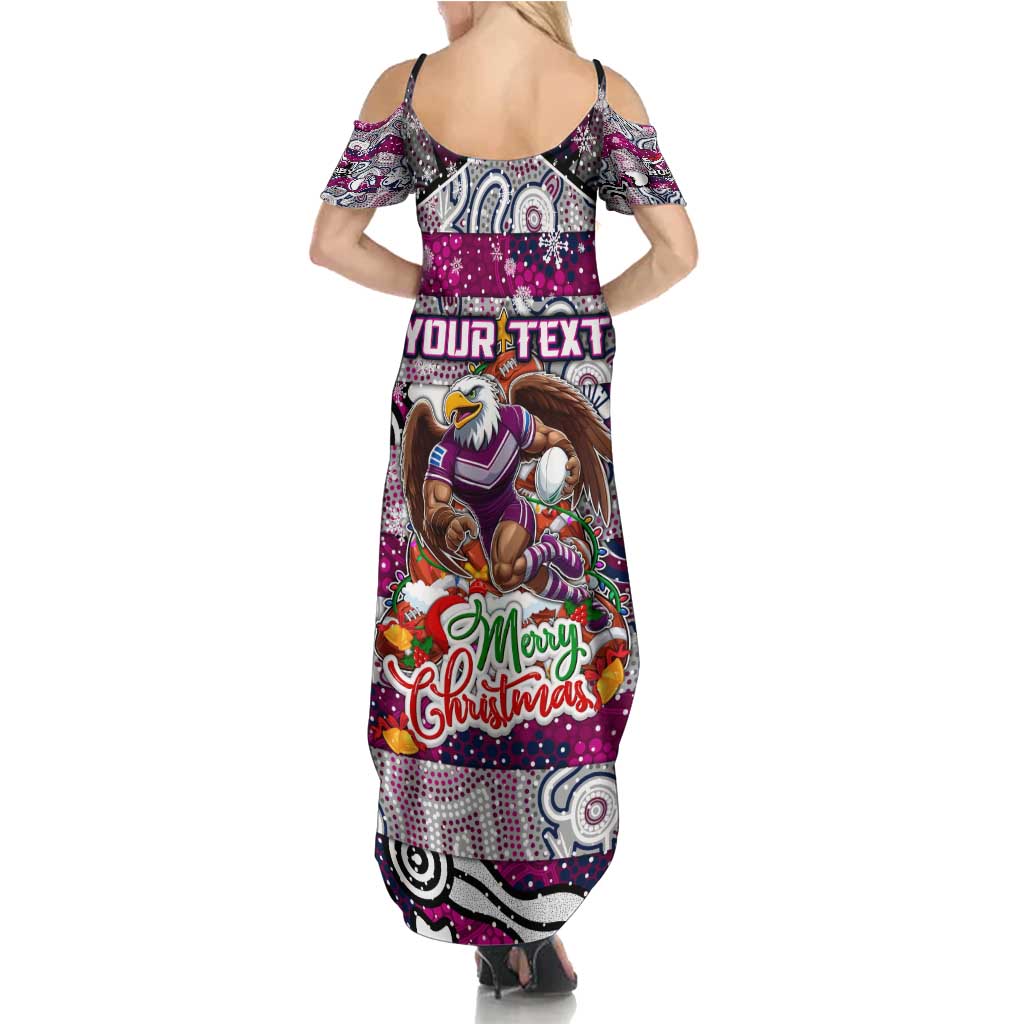 Custom Sea Eagles Rugby Merry Christmas Summer Maxi Dress Indigenous Australian Art