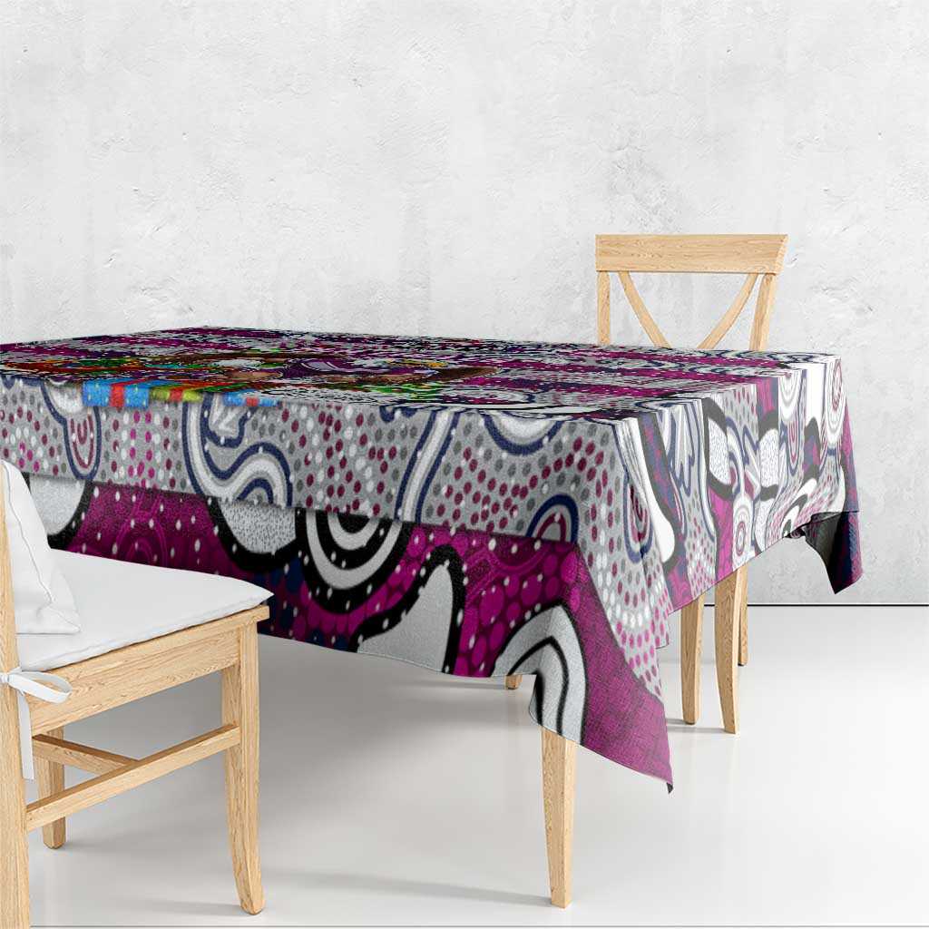 Sea Eagles Rugby Merry Christmas Tablecloth Indigenous Australian Art