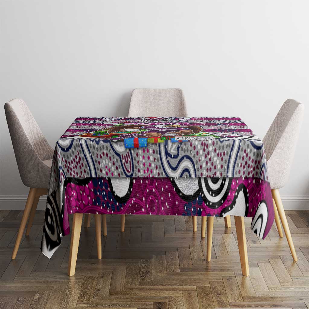 Sea Eagles Rugby Merry Christmas Tablecloth Indigenous Australian Art