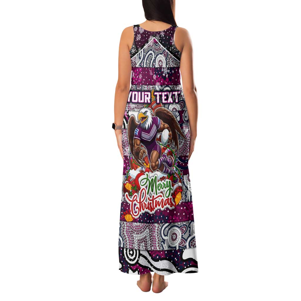Custom Sea Eagles Rugby Merry Christmas Tank Maxi Dress Indigenous Australian Art