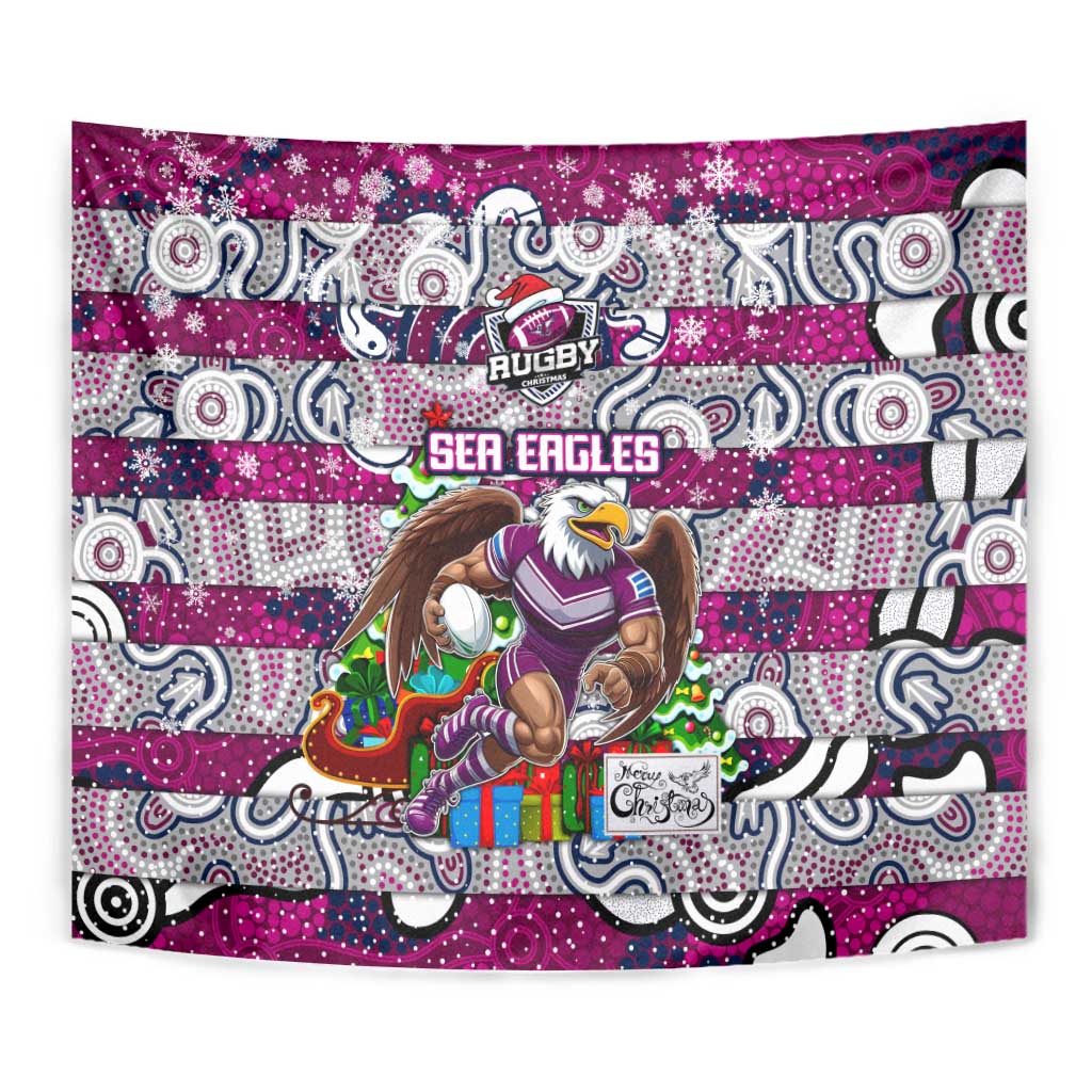 Sea Eagles Rugby Merry Christmas Tapestry Indigenous Australian Art