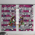 Sea Eagles Rugby Merry Christmas Window Curtain Indigenous Australian Art