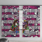 Sea Eagles Rugby Merry Christmas Window Curtain Indigenous Australian Art