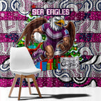 Sea Eagles Rugby Merry Christmas Window Curtain Indigenous Australian Art