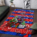Knights Rugby Merry Christmas Area Rug Indigenous Australian Art