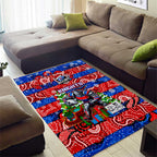 Knights Rugby Merry Christmas Area Rug Indigenous Australian Art