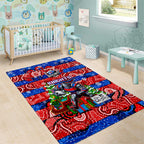 Knights Rugby Merry Christmas Area Rug Indigenous Australian Art