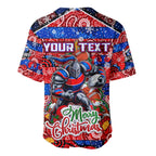 Custom Knights Rugby Merry Christmas Baseball Jersey Indigenous Australian Art