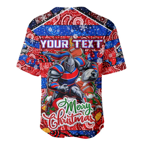 Custom Knights Rugby Merry Christmas Baseball Jersey Indigenous Australian Art