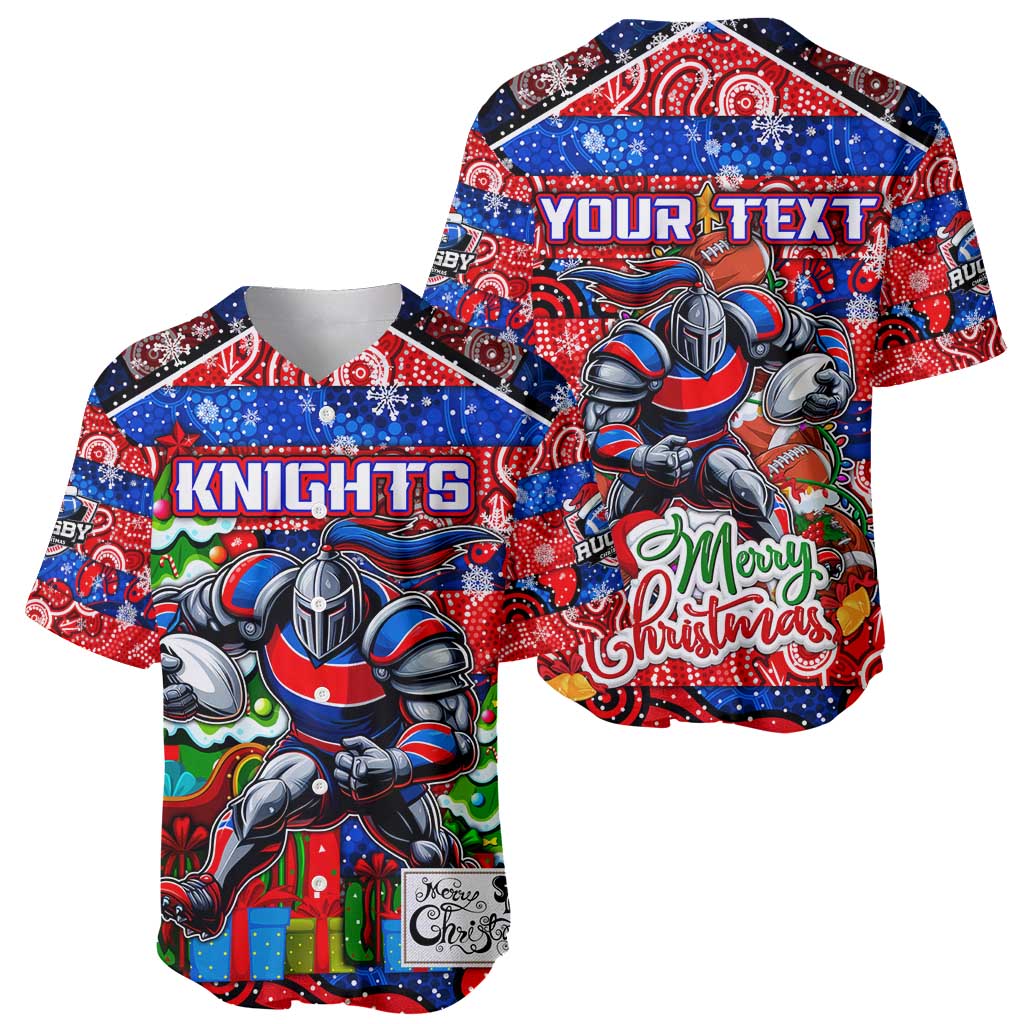 Custom Knights Rugby Merry Christmas Baseball Jersey Indigenous Australian Art
