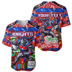 Custom Knights Rugby Merry Christmas Baseball Jersey Indigenous Australian Art