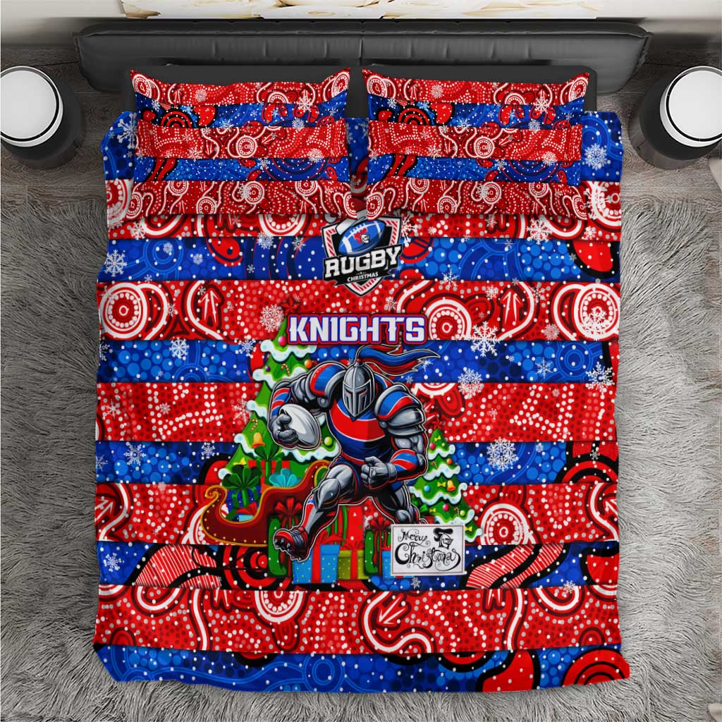 Knights Rugby Merry Christmas Bedding Set Indigenous Australian Art