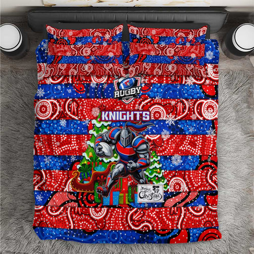 Knights Rugby Merry Christmas Bedding Set Indigenous Australian Art