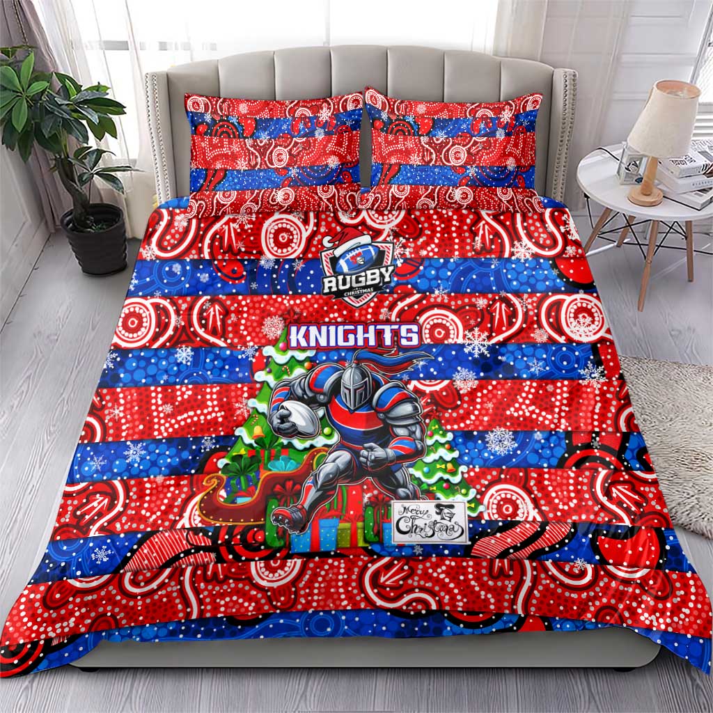 Knights Rugby Merry Christmas Bedding Set Indigenous Australian Art