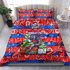 Knights Rugby Merry Christmas Bedding Set Indigenous Australian Art