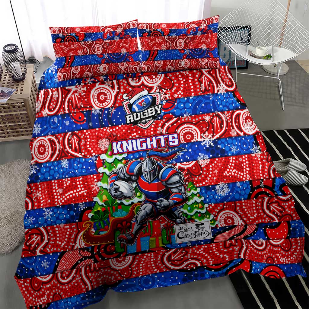 Knights Rugby Merry Christmas Bedding Set Indigenous Australian Art
