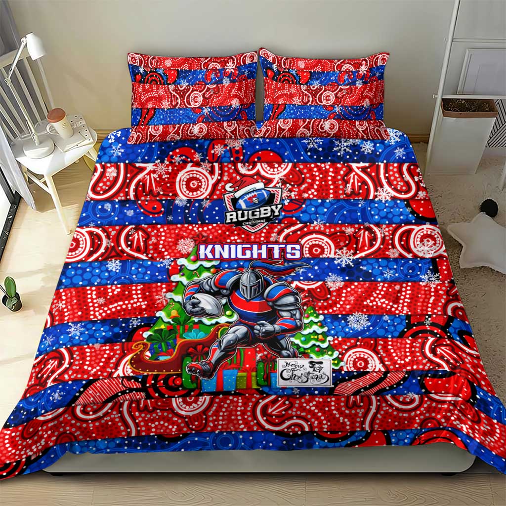 Knights Rugby Merry Christmas Bedding Set Indigenous Australian Art