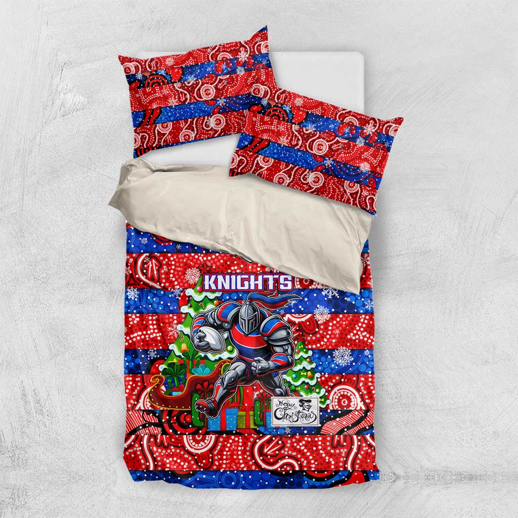 Knights Rugby Merry Christmas Bedding Set Indigenous Australian Art
