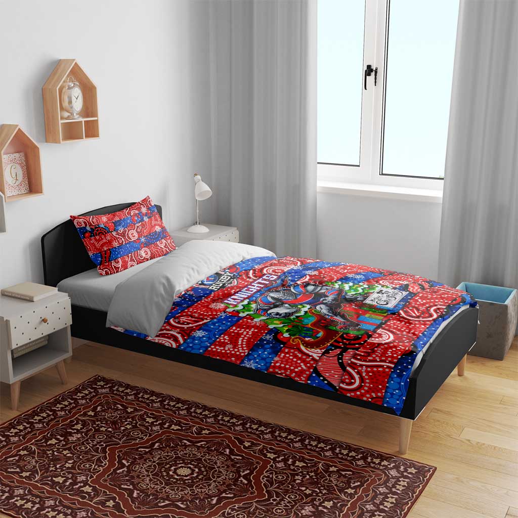 Knights Rugby Merry Christmas Bedding Set Indigenous Australian Art