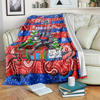 Knights Rugby Merry Christmas Blanket Indigenous Australian Art