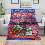 Knights Rugby Merry Christmas Blanket Indigenous Australian Art