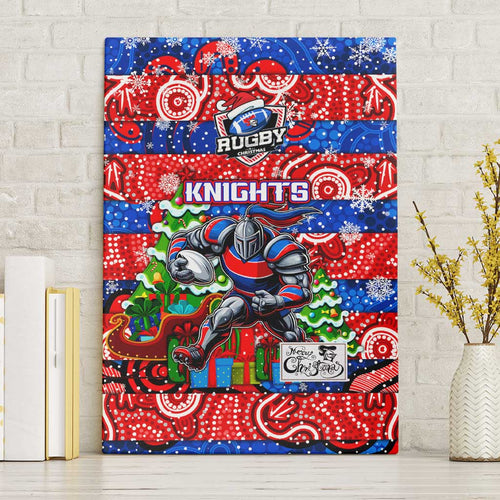 Knights Rugby Merry Christmas Canvas Wall Art Indigenous Australian Art