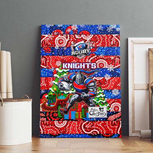 Knights Rugby Merry Christmas Canvas Wall Art Indigenous Australian Art