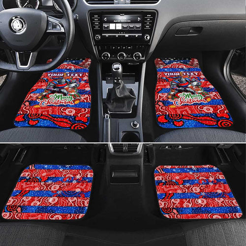 Knights Rugby Merry Christmas Car Mats Indigenous Australian Art