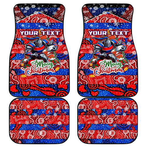 Knights Rugby Merry Christmas Car Mats Indigenous Australian Art