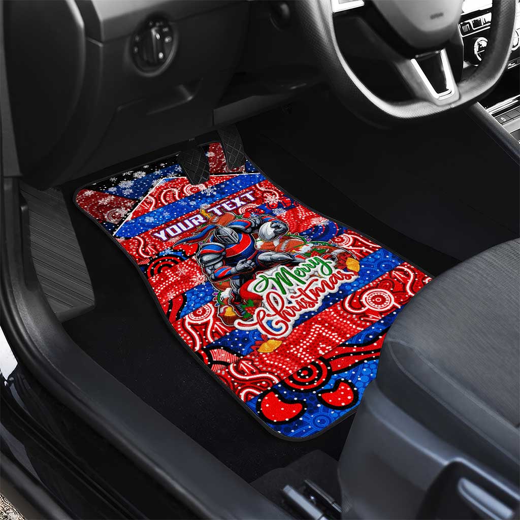 Knights Rugby Merry Christmas Car Mats Indigenous Australian Art