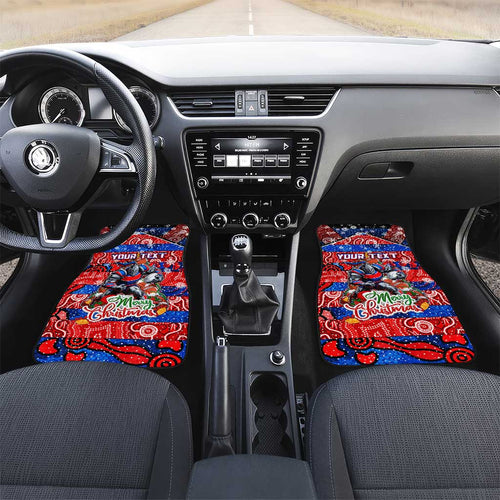 Knights Rugby Merry Christmas Car Mats Indigenous Australian Art