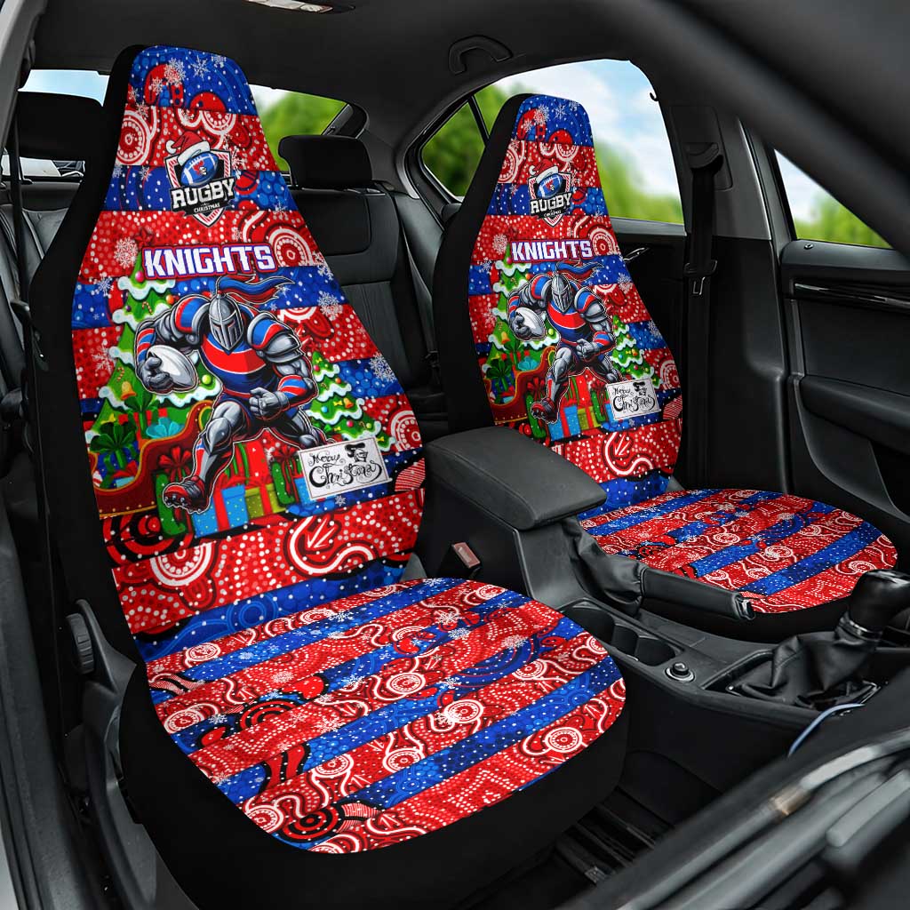 Knights Rugby Merry Christmas Car Seat Cover Indigenous Australian Art