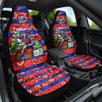 Knights Rugby Merry Christmas Car Seat Cover Indigenous Australian Art