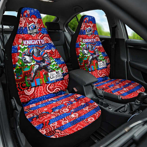 Knights Rugby Merry Christmas Car Seat Cover Indigenous Australian Art