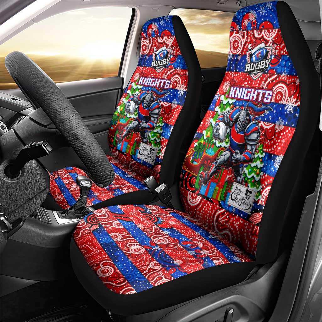 Knights Rugby Merry Christmas Car Seat Cover Indigenous Australian Art