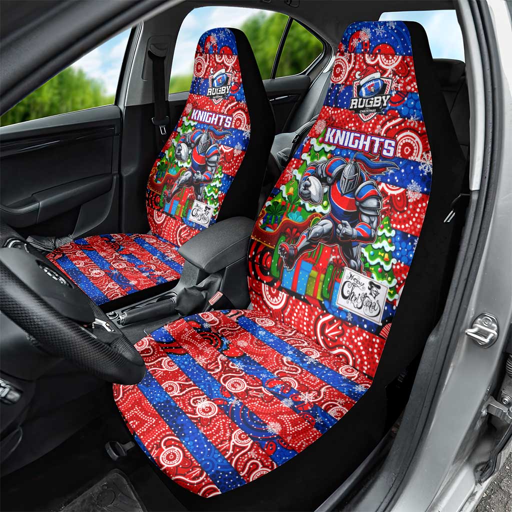 Knights Rugby Merry Christmas Car Seat Cover Indigenous Australian Art