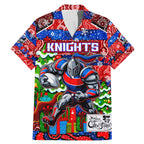 Custom Knights Rugby Merry Christmas Family Matching Mermaid Dress and Hawaiian Shirt Indigenous Australian Art
