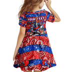 Custom Knights Rugby Merry Christmas Family Matching Summer Maxi Dress and Hawaiian Shirt Indigenous Australian Art