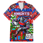 Custom Knights Rugby Merry Christmas Family Matching Summer Maxi Dress and Hawaiian Shirt Indigenous Australian Art