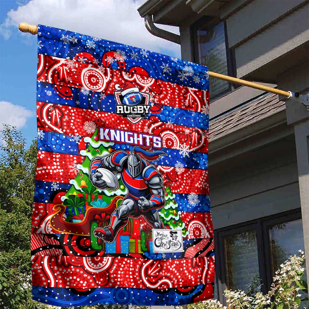 Knights Rugby Merry Christmas Garden Flag Indigenous Australian Art