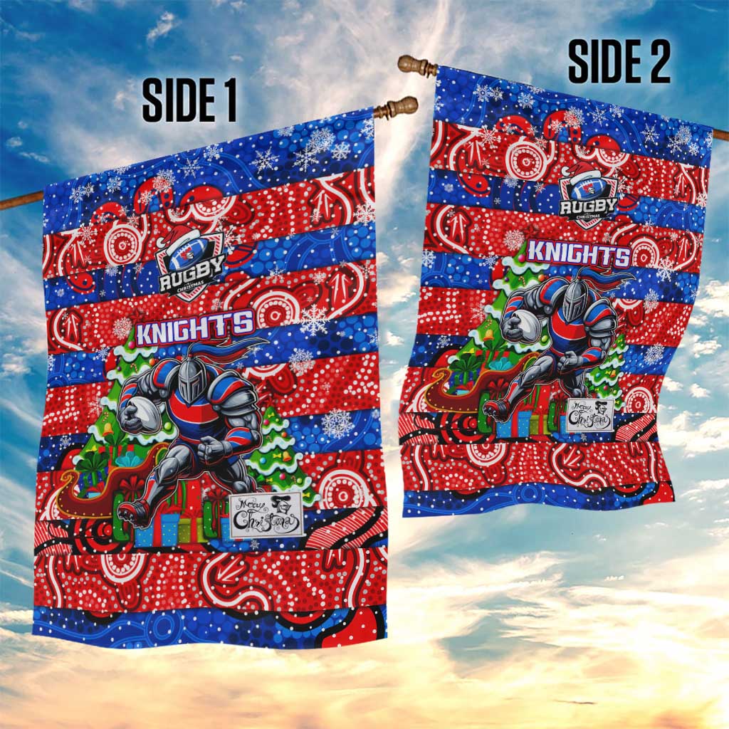 Knights Rugby Merry Christmas Garden Flag Indigenous Australian Art