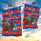 Knights Rugby Merry Christmas Garden Flag Indigenous Australian Art