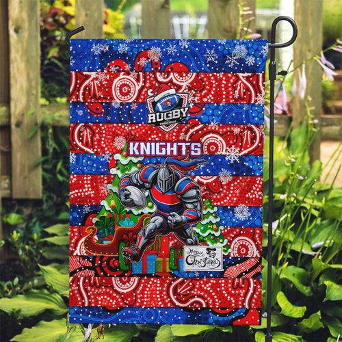 Knights Rugby Merry Christmas Garden Flag Indigenous Australian Art