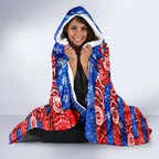 Knights Rugby Merry Christmas Hooded Blanket Indigenous Australian Art